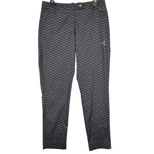 Puma Golf Pants Womens Black White Geometric Cube Print‎ Stretch Trousers 568725